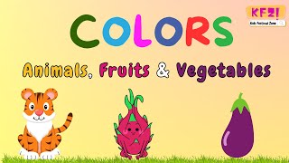 Colors Learning  Animals Vegetables Fruits Colors  Kids Learning Videos interactivelearning [upl. by Maud]