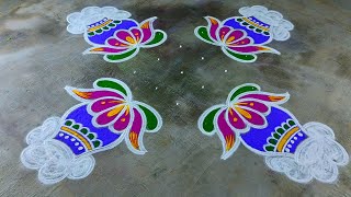 Big Pongal pot rangoli🌹Sankranthi chukkala muggulu🌹53 bhogi kundala muggulu🌹Super Pongal kolam 2024 [upl. by Eads]