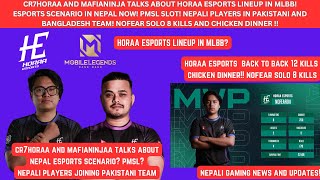 cr7horaaYT amp MafiaNinja TALKS ABOUT HoraaEsportsOfficial MLBB LINEUP ESPORTS SCENARIO IN NEPAL [upl. by Adlar]