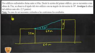 Ejercicios trigonometricas Altura edificio Matemáticas Acceso Ciclo Formativo Academia Usero [upl. by Tfat543]