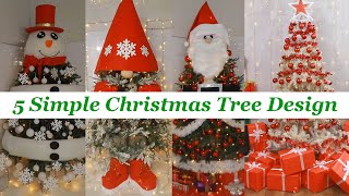 5 Simple Christmas Tree Designs Like a Pro  Christmas Tree Decoration [upl. by Vyse]