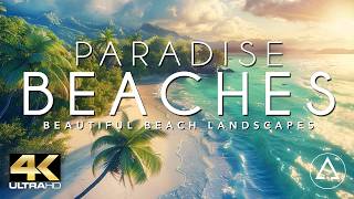 PARADISE BEACHES IN 4K DRONE FOOTAGE ULTRA HD  Beautiful Beach Landscapes Footage UHD [upl. by Norehc665]