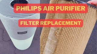 Philips Air Purifier Filter Replacement 3000 Series  How Dirty It Is After 1 Year [upl. by Rehctaht40]