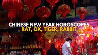 Chinese New Year horoscopes Rat Ox Tiger Rabbit [upl. by Tallbot]