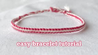 Jak zrobić bransoletkę z muliny dla początkujących bransoletka przyjaźni z muliny DIY  square knot [upl. by Merle]