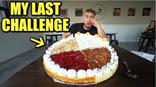 I AM RETIRING AFTER THIS CHALLENGE DESTROYED ME Worlds Biggest Cheesecake Challenge [upl. by Rowe]