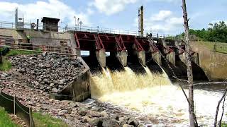 Open Dam Drops Pine River Flowage 12 Feet Breakwater Falls Runs Wide Open VLOG  Jason Asselin [upl. by Assenar]