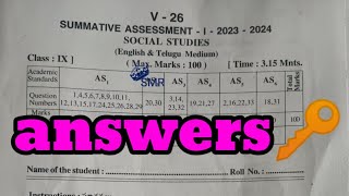 AP 9th class sa1 social studies question paper answers🔑 new syllabus [upl. by Essile]