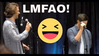 Jensen Ackles Inappropriate Prank On Misha Collins  Jared Loses It [upl. by Iruyas460]