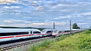 ZugsichtungenVorbeifahrten Bahnlinie AugsburgUlm  Sommer 2023  ICE TGV IC RE Sonderzüge  4K [upl. by Eneleahcim]