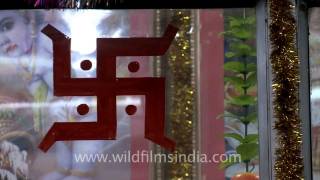 Swastika sign in use at Indian temple [upl. by Reginauld]