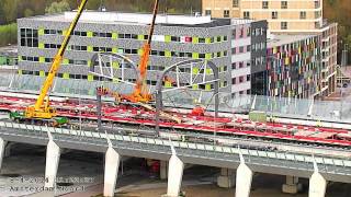 Timelapse plaatsing boog bij NoordZuidlijn station Noord [upl. by Glavin611]