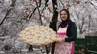 Best Homemade Khinkali in the village  Georgian Dumpling Recipe [upl. by Ahsenra504]