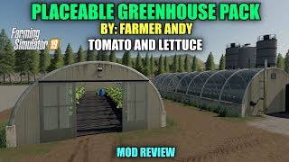 Farming Simulator 19  Placeable Greenhouse Pack v10 Mod Review [upl. by Jeremy512]