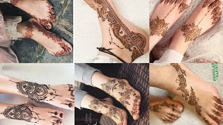 pero ki mehndi ky design💜foot mehndi design simple [upl. by Haodnanehs]