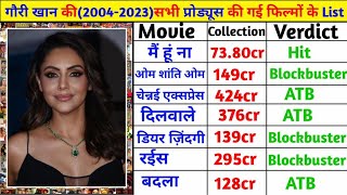 Producer Gauri khan 20042023 all movie list  Shahrukh Khan whife Gauri khan ki Sabhi Film List [upl. by Zetnwahs]