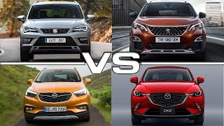 Seat Ateca vs Peugeot 3008 vs Opel Mokka vs Mazda CX3 [upl. by Forkey162]