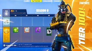 ALL Season 6 Battle Pass Rewards MAX LEVEL TIER 100 [upl. by Narton]