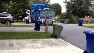 Garbage Truck picking up Recycle Waste [upl. by Whiffen661]