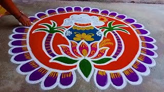 5×3 Pongal special Rangoli design 😊❤️❤️🪔✨ [upl. by Anialram]