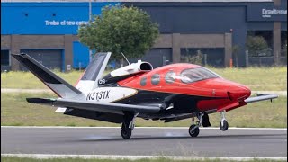 Cirrus Vision Jet SF50 G2 N3131X at Sabadell Airport [upl. by Nimar]