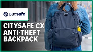 Pacsafe Citysafe CX AntiTheft Backpack Review 3 Weeks of Use [upl. by Llezniuq345]