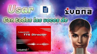 Como utilizar las voces de Loquendo e Ivona  Usar los programas TextAloud y Loquendo TTS Director [upl. by Phillie774]