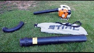 STIHL SH56C Conversion from Blower to Vac Shredder Plus Demonstration [upl. by Duck]