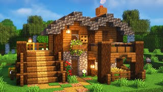 Minecraft Easy Spruce Starter House Tutorial [upl. by Sekyere425]