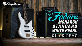 Quick Demo Fodera Monarch Standard White Pearl 2012 ft DavidVause [upl. by Sotos897]