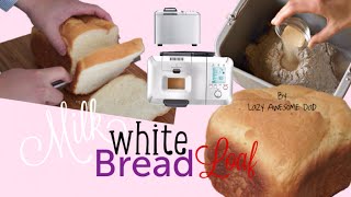 SIMPLE basic Milk white Bread Recipe Breadmaker Machine Breville Custom Loaf Pro BBM800 HOW TO [upl. by Yreneh]