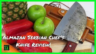 ALMAZAN SERBIAN CHEF KNIFE  ALMAZAN KNIFE REVIEW  ALMAZAN CUTLERY  MEATHEADKNIVESCOM [upl. by Anirdna]