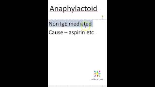 Medicine Anaphylaxis vs Anaphylactoid Reaction Difference Viva [upl. by Ahtivak]