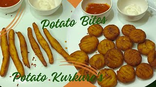 Homemade Potato Bites amp Kurkuries 👌yummy 😋Crispy Aloo Bites snacks recipe [upl. by Ateiram]