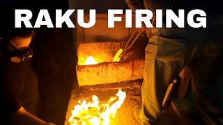 Raku Pottery Firing process  How we bisque glaze and raku firing our ceramics  Short Version [upl. by Anisamot474]