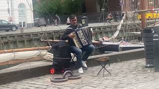 Accordion player on the streets of Nyhavn Copenhagen [upl. by Bihas]