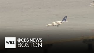 Video shows Cape Air plane with gear issue land safely in Boston [upl. by Atsedom]