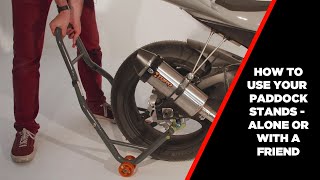 How to Use Motorcycle Paddock Stands [upl. by Ailisec715]