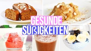 5 GESUNDE SĂśĂźIGKEITEN Rezepte  Bananenbrot Kokos Chia Pudding ApfelZimt Kompott uvm [upl. by Neenej706]