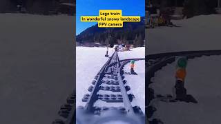 Lego TRAIN in wonderful snowy landscape train snow railway lego [upl. by Natrav976]