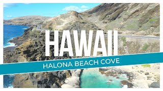 Halona Beach Cove Oahu Hawaii 4K DJI Drone Aerial Relaxation Film  Relaxing Music [upl. by Selinski]