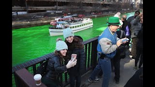 LIVE Chicago River dyed green for St Patricks Day [upl. by Nonarb]