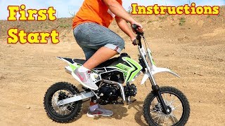 Pit Bike 110cc  First Start  Instructions  Storm Cross SemiAuto from Nitro Motors [upl. by Salbu]