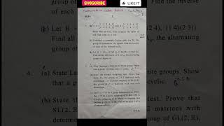 Abstract Algebra  4th Sem  2024 Delhi University  BscBa Previous Year Question Paper shorts yt [upl. by Cortie398]