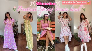 PRETTIEST 😍 Meesho Spring Dress Haul all under ₹400 and less 😱🌷✨  Try on haul [upl. by Ailyt]