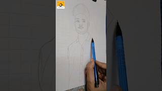 part1how to draw realistic portrait outlinedrawingfrommybrother brotherskeching portrait shorts [upl. by Naitsirc]