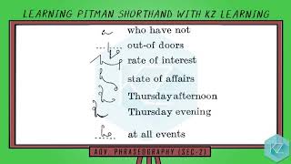 All Advance Phraseography Dictation  Pitman Shorthand  KZ Learning [upl. by Kimball490]