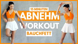 15 MIN ABNEHM WORKOUT  Workout gegen Bauchfett  Bauchfett verbrennen  ohne Springen  Tina Halder [upl. by Harbour]