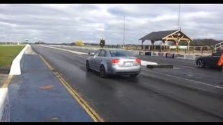 Audi RS4 B7 42 vs Audi S4 B8 30T APR 93 tuned  14 mile drag race RS4 128310928 S4 quit [upl. by Yeung]