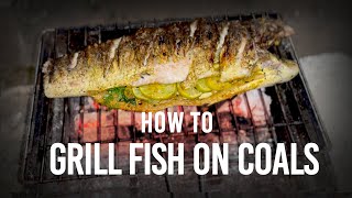 How to grill a whole fish on a charcoal grill  5 mins recipe [upl. by Gonyea]